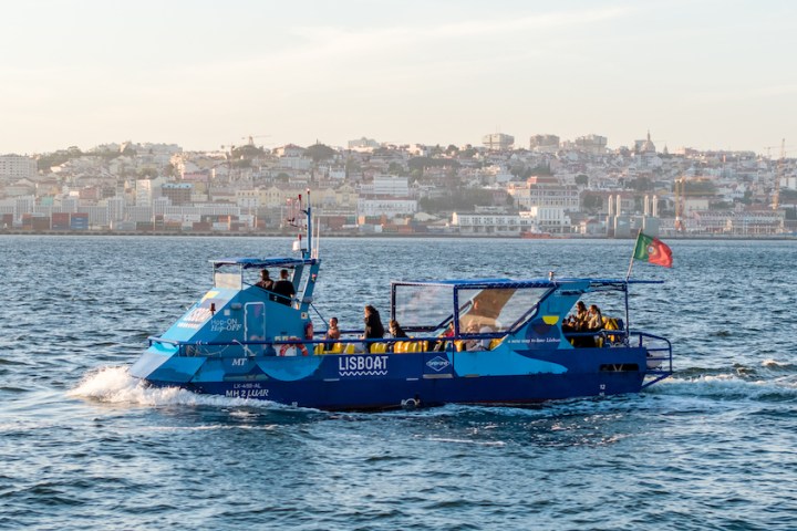 a small boat in a large body of water